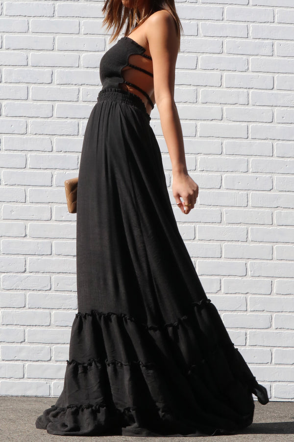 Maxi smock top dress with strappy back