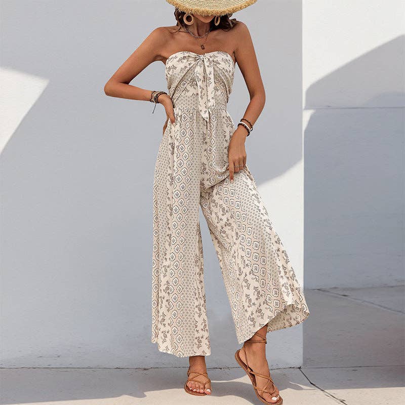 Strapless Smocked Romper Tube Top Jumpsuit