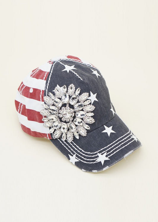 Blingy American Flag Hat