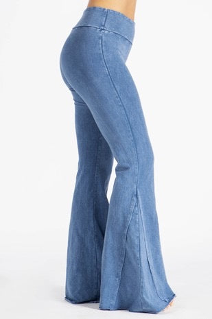 Light Denim Wide Leg Bell Bottom Pant