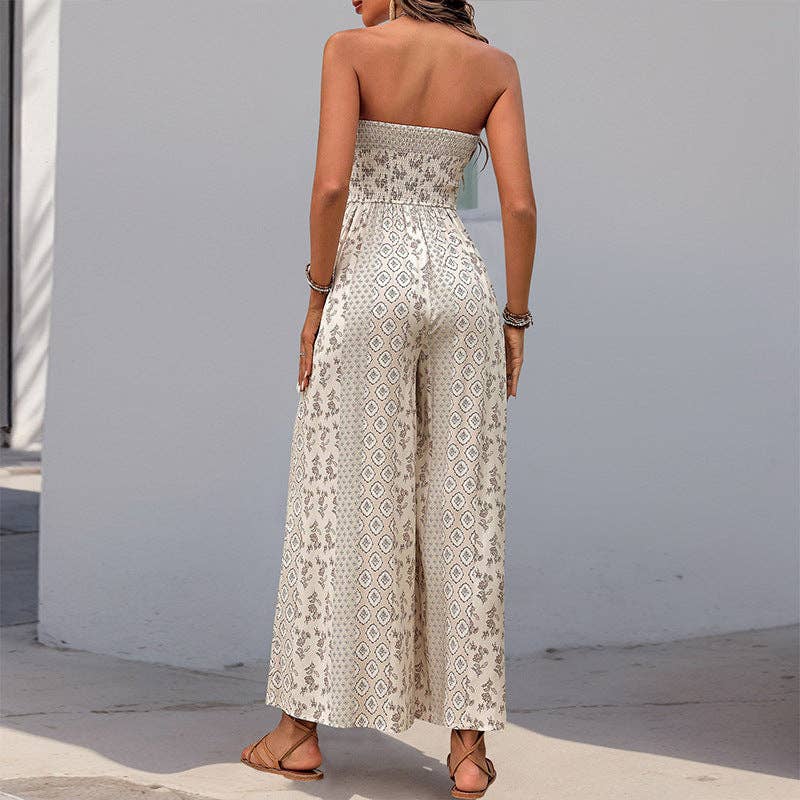 Strapless Smocked Romper Tube Top Jumpsuit