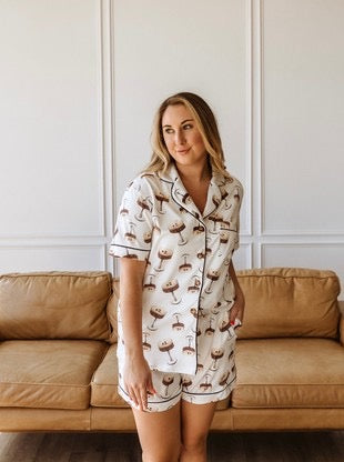 Espresso Martini short sleeve lounge pajama set Restock Alert