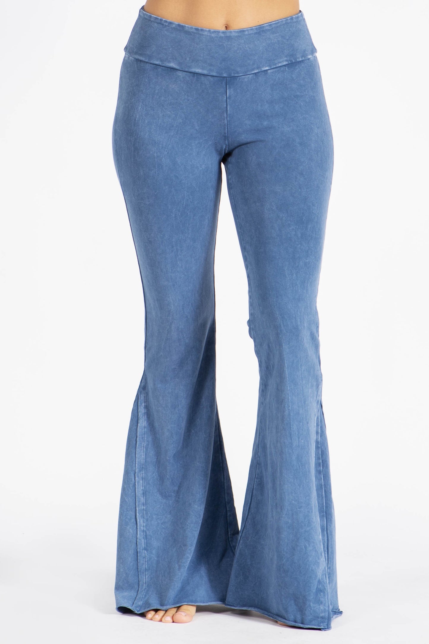 Light Denim Wide Leg Bell Bottom Pant