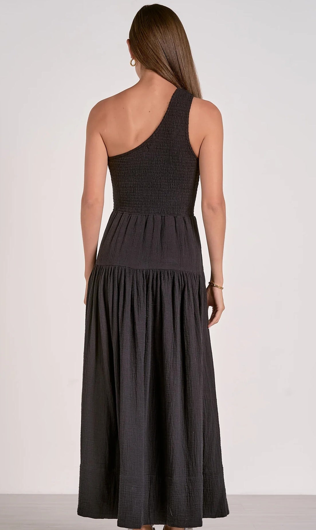 ELAN Black One Shoulder Strap Maxi