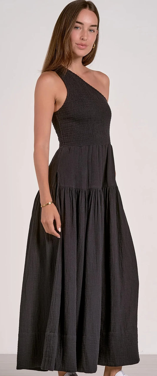 ELAN Black One Shoulder Strap Maxi