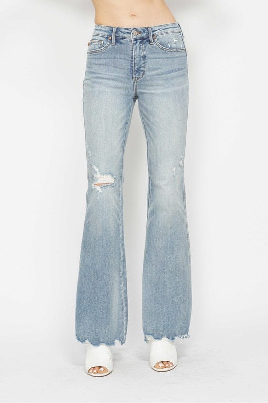 Judy Blue mid rise tummy control flare jeans