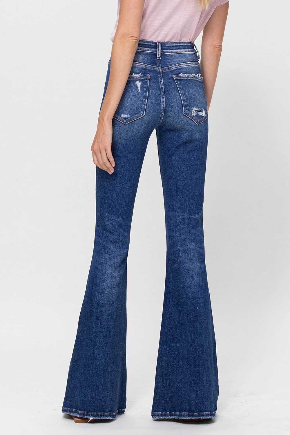 Flying Monkey PHOENIX Mid Rise Distressed Super Flare Jeans