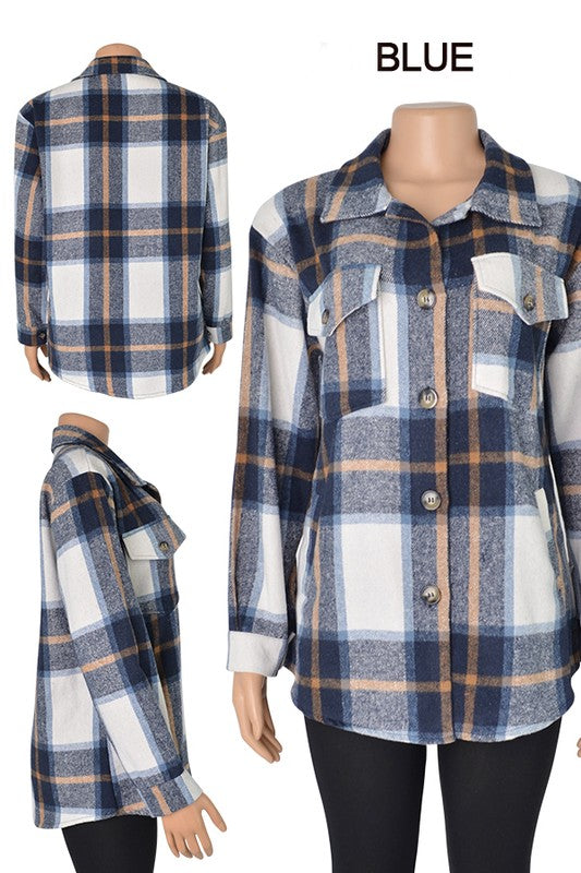 Plaid Printed Adorable Buttoned Shacket