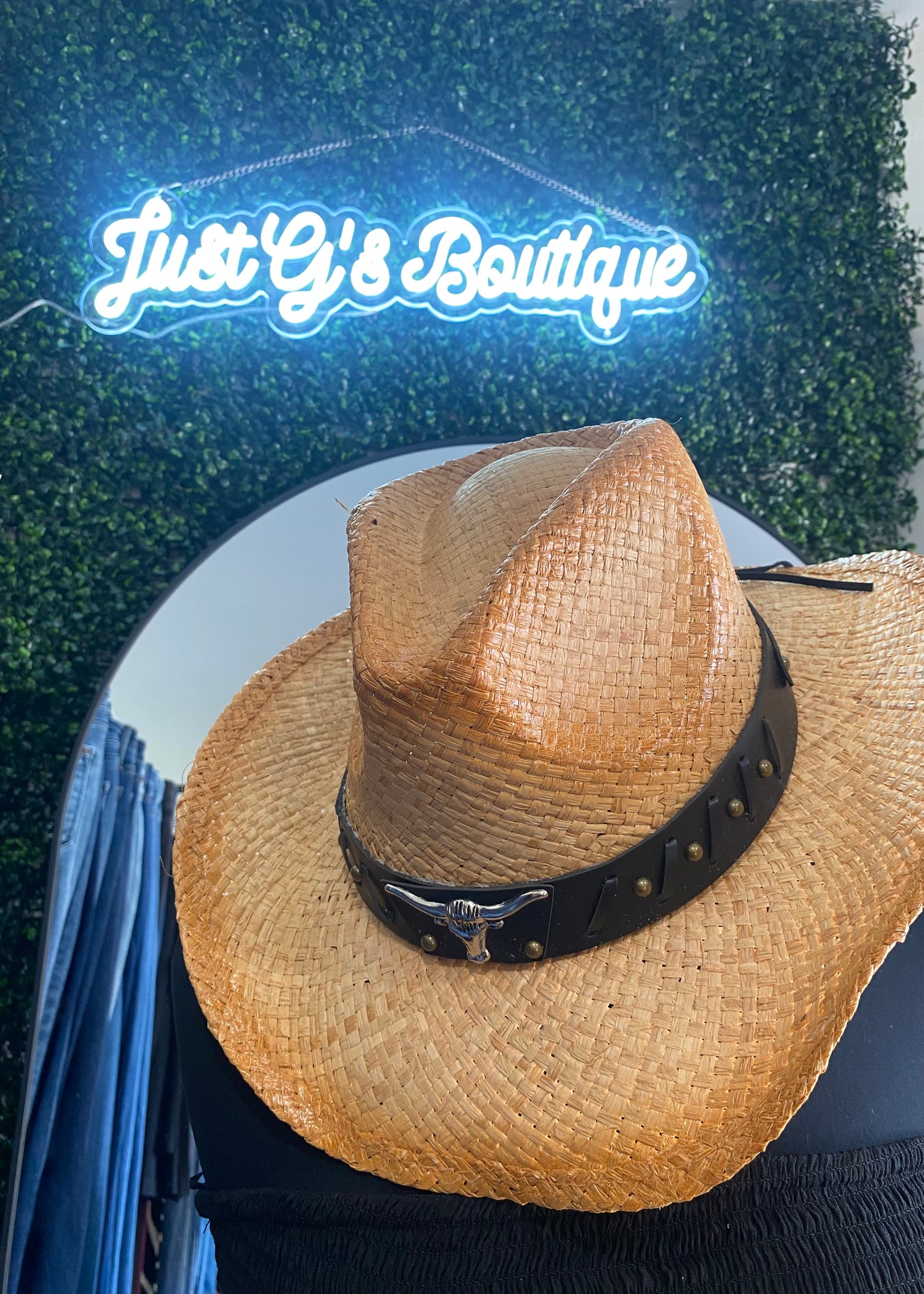 Cowboy Hat with Bull Detail