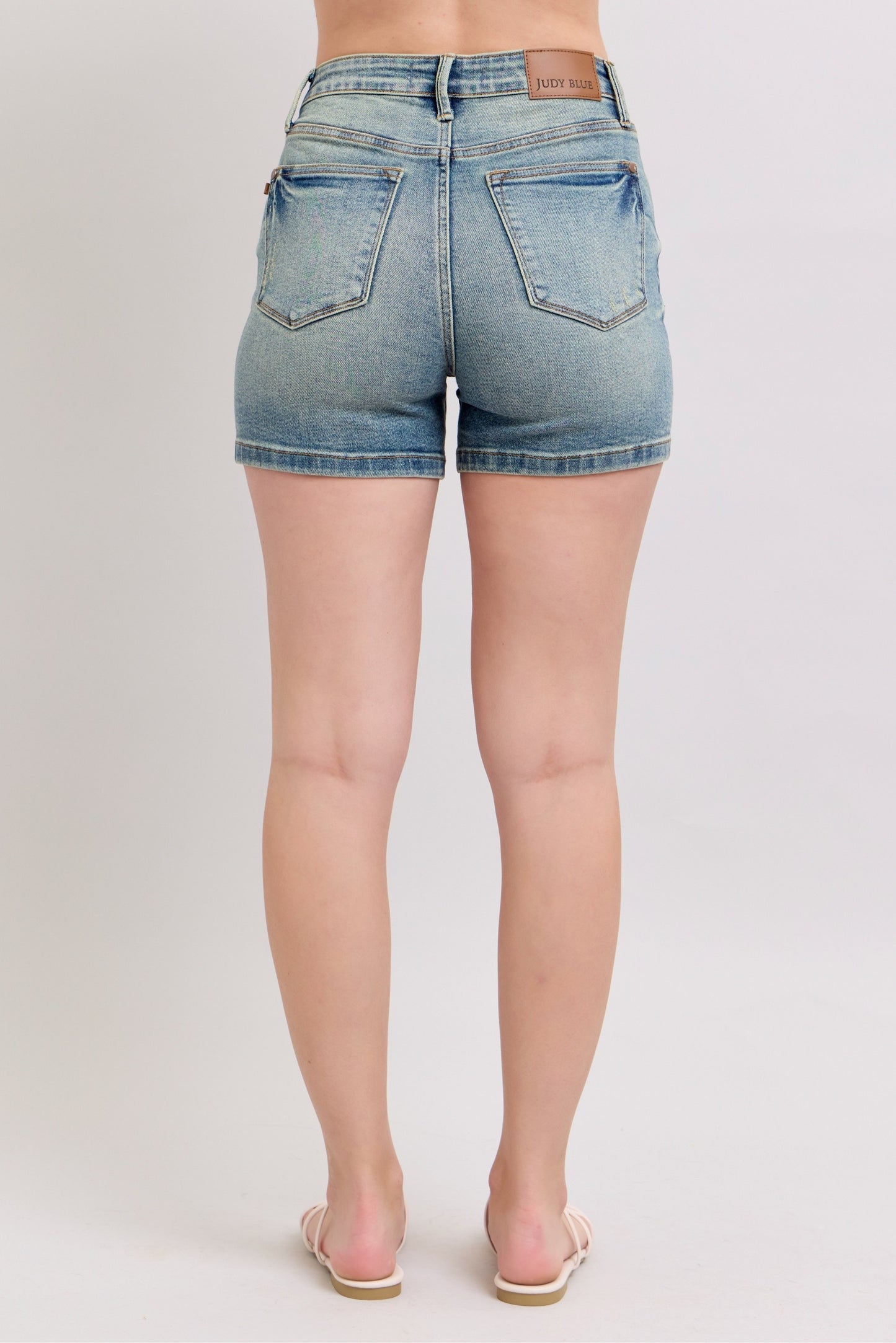 Judy Blue V-front Vintage Wash Shorts
