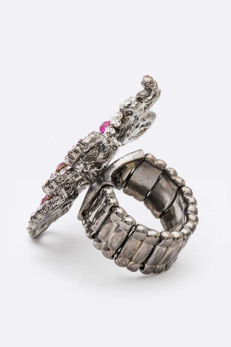 Pink Peacock Stretch Ring