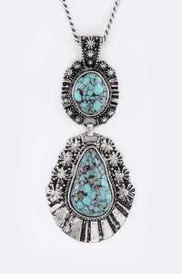 Raw Stone Large Pendant Necklace