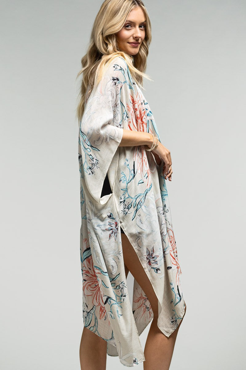 Perfect for Spring Airy Floral Kimono