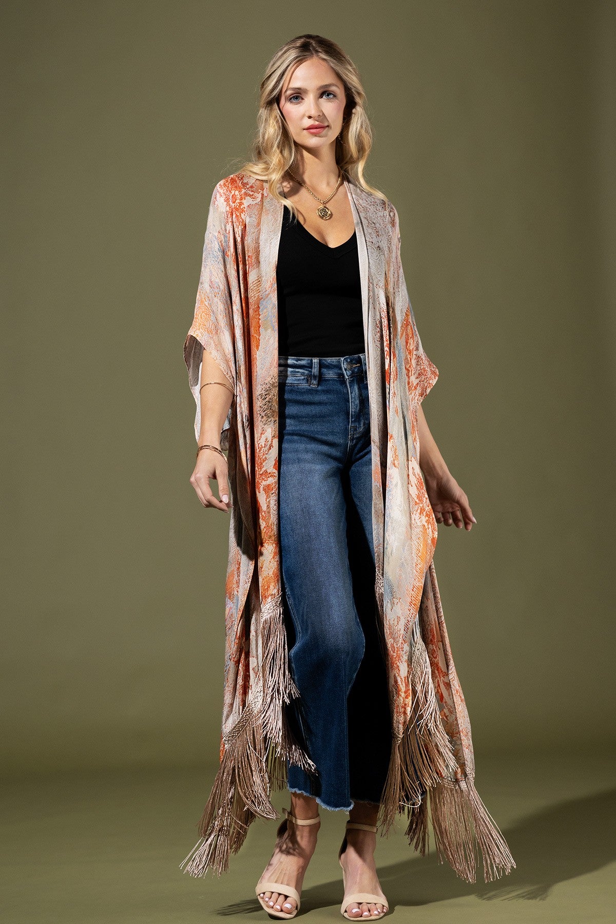 Elegant Nottingham Kimono with tassel details