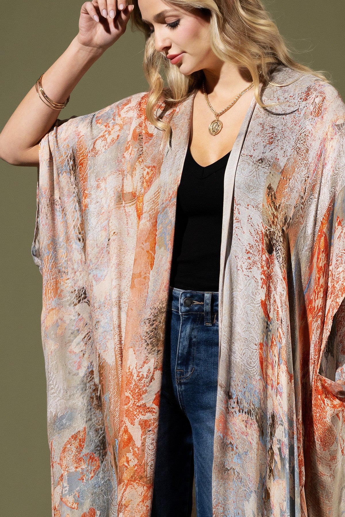 Elegant Nottingham Kimono with tassel details