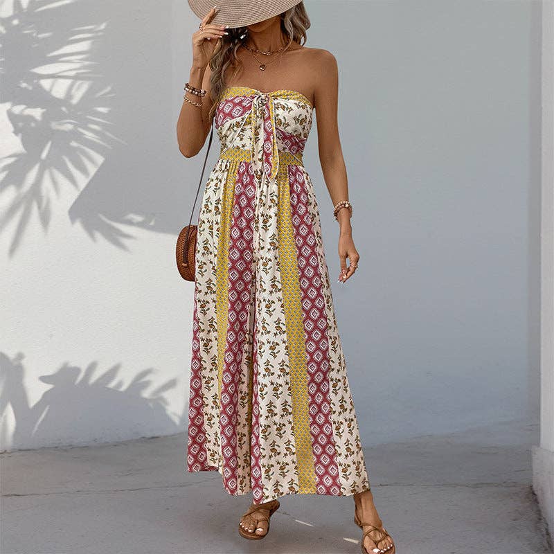 Strapless Smocked Romper Tube Top Jumpsuit