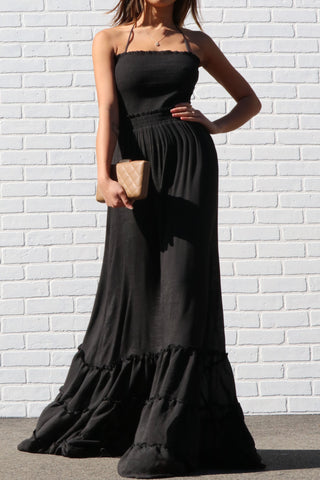 Maxi smock top dress with strappy back