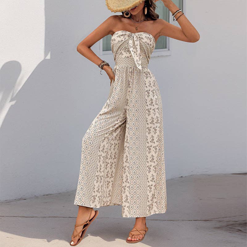 Strapless Smocked Romper Tube Top Jumpsuit