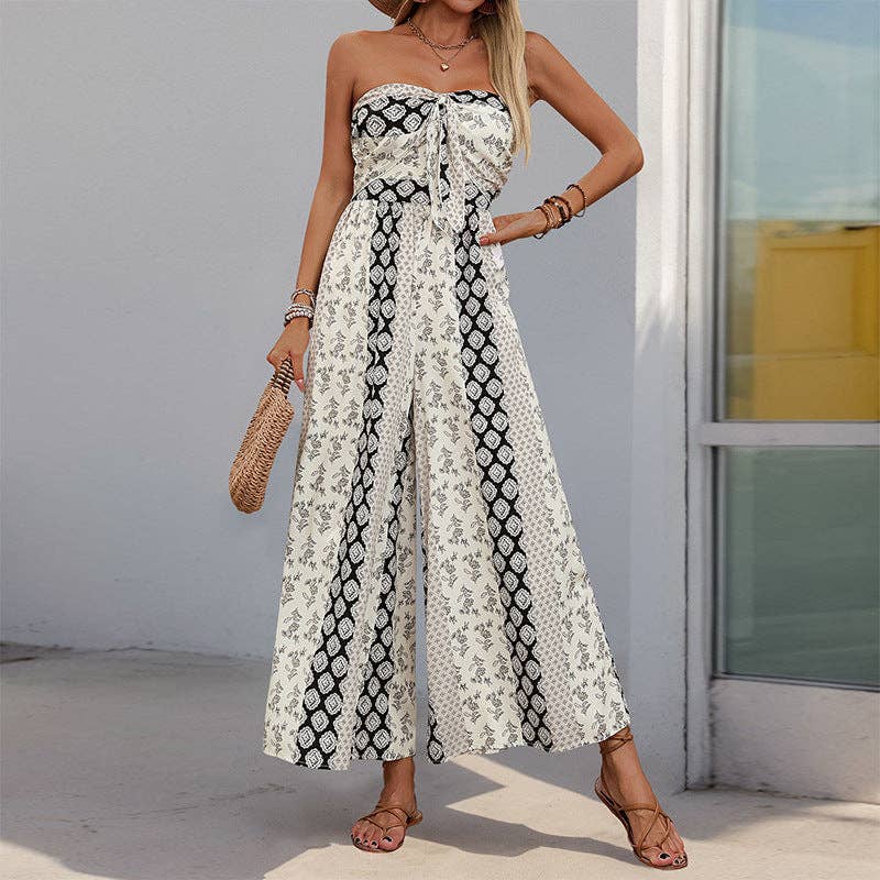 Strapless Smocked Romper Tube Top Jumpsuit