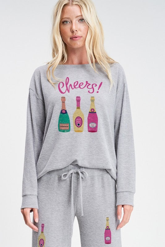 Holiday champagne comfy loungewear set