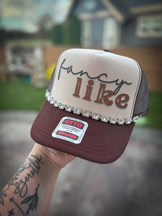 So cute!"Fancy Like" Graphic Trucker Hat includes/hat chain