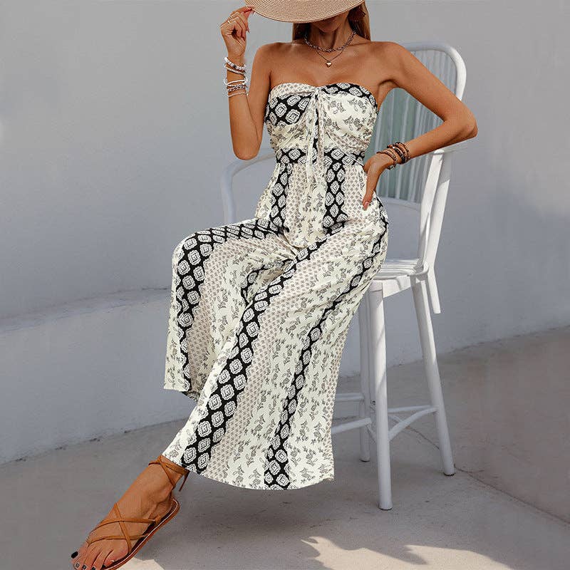 Strapless Smocked Romper Tube Top Jumpsuit