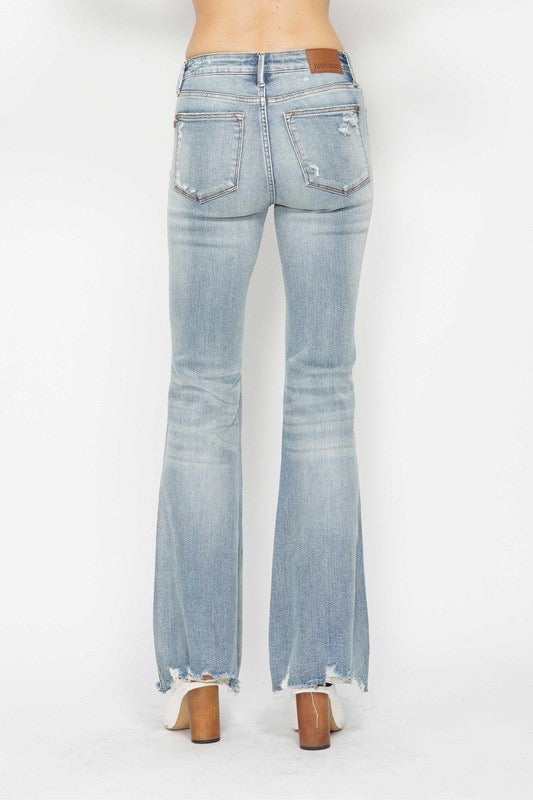 Judy Blue mid rise tummy control flare jeans