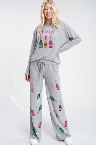 Holiday champagne comfy loungewear set