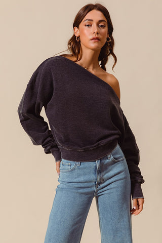 Off the shoulder cozy sweatshirt