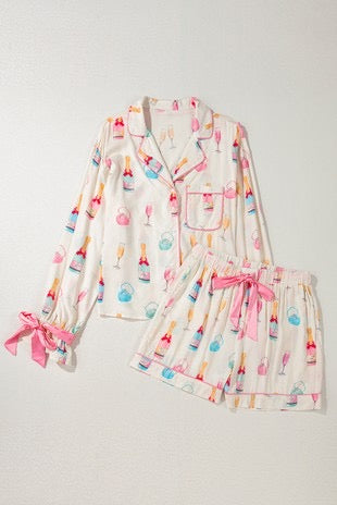 Wine glass pajama set