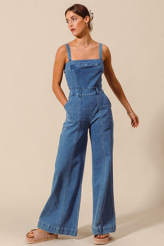 Denim Jumpsuit with Flare