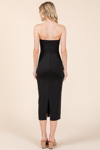 Ruched tube Midi Dress