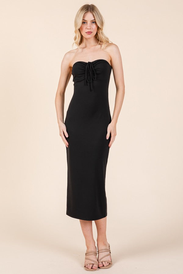 Ruched tube Midi Dress