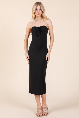 Ruched tube Midi Dress