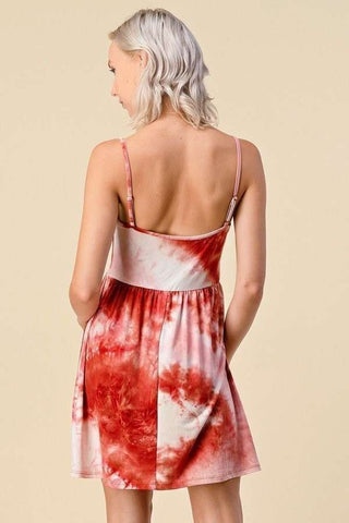 Tie Dye Strappy Summer Dress