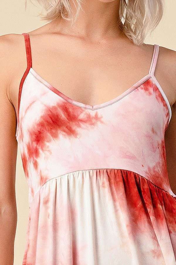 Tie Dye Strappy Summer Dress