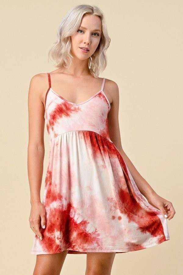 Tie Dye Strappy Summer Dress