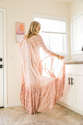 Long Paisley Flowy Kimono