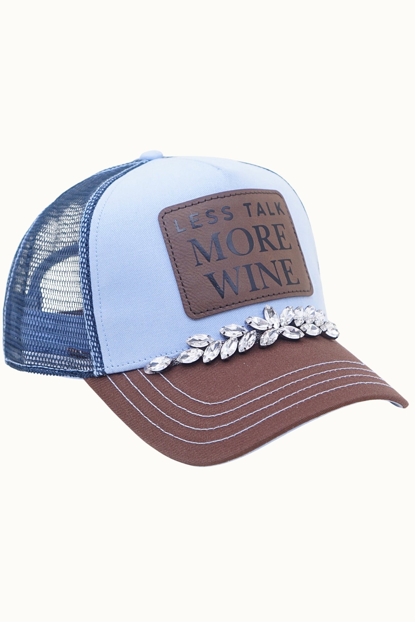 Less Talk More Wine Trucker Hat with Stones