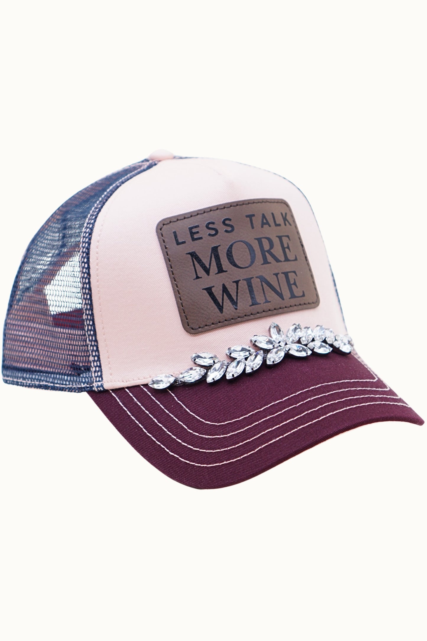 Less Talk More Wine Trucker Hat with Stones