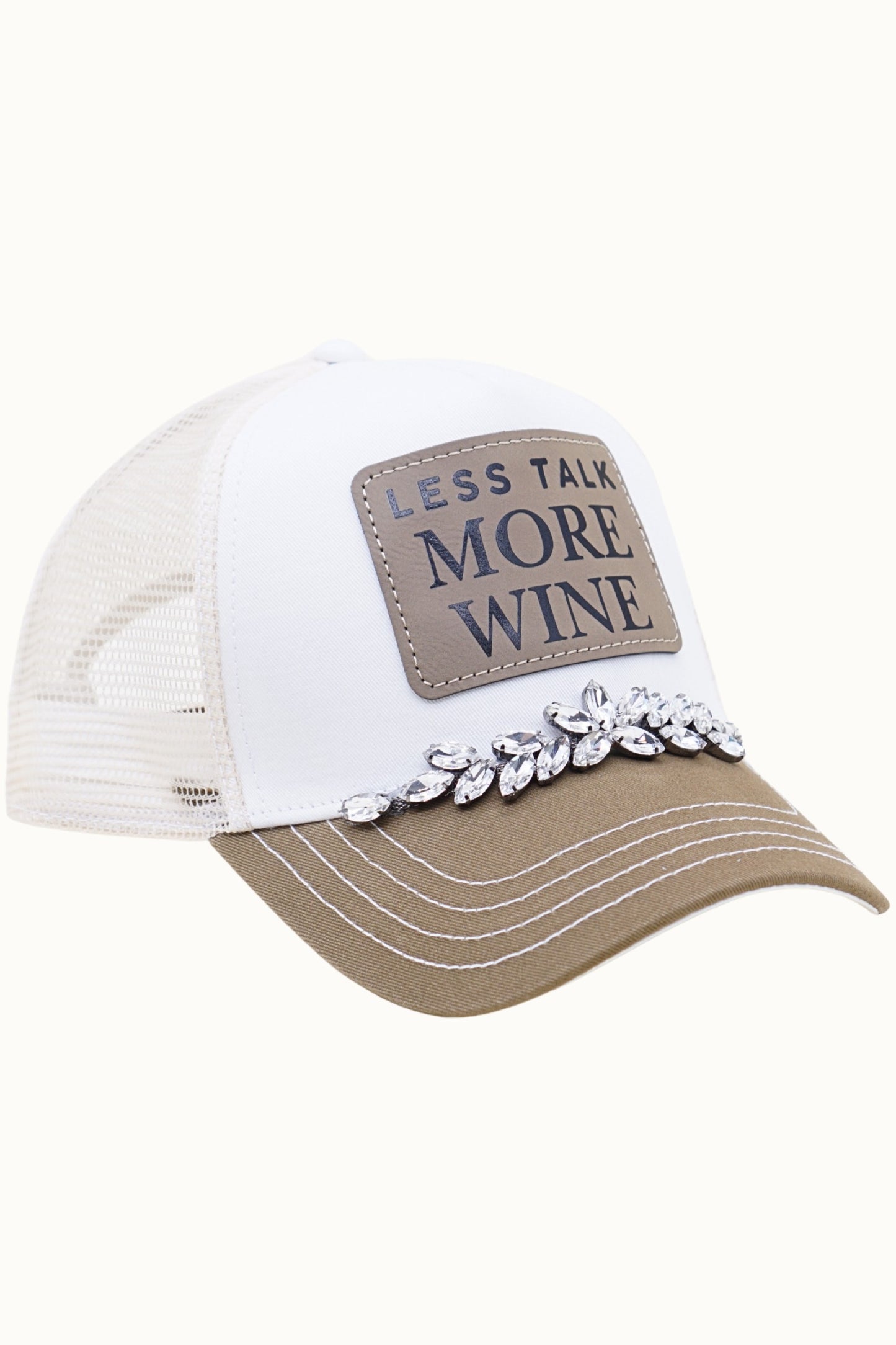 Less Talk More Wine Trucker Hat with Stones