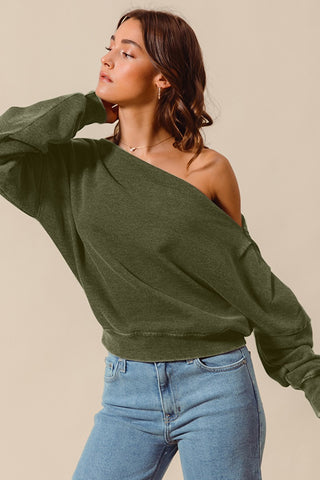 Off the shoulder cozy sweatshirt