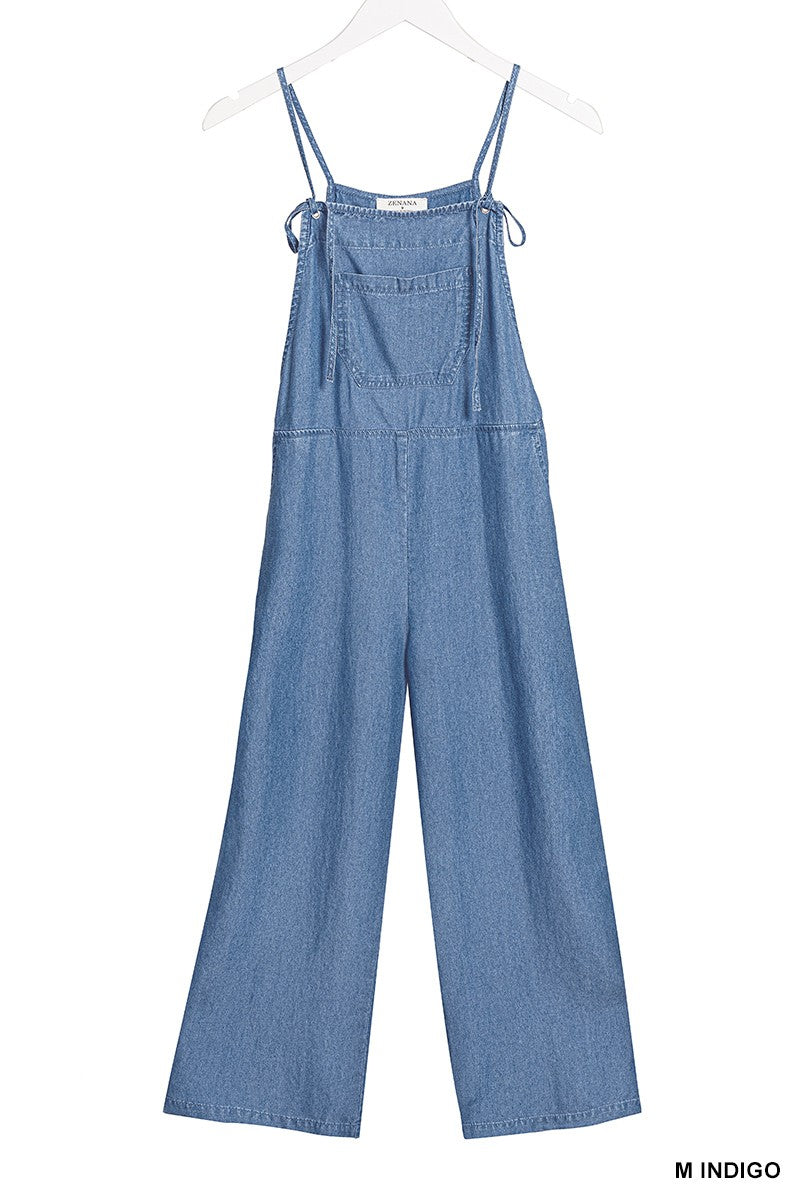 Comfy Washed Adjustable Strap Denim Looking Jumpsuit SOLD OUT